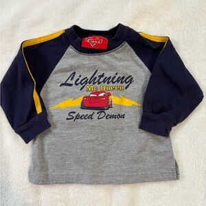 Disney Cars Lightning McQueen Gray and Navy Shirt